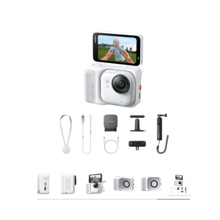 מצלמת אקסטרים זעירה Insta360 Go Ultra 4K Creator Bundle - White