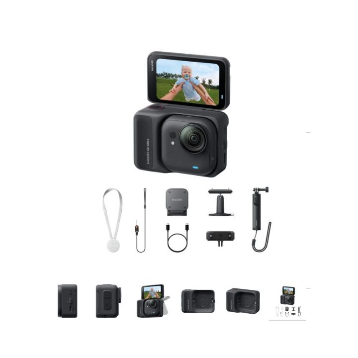 מצלמת אקסטירם זעירה Insta360 Go Ultra 4K Creator Bundle - Black