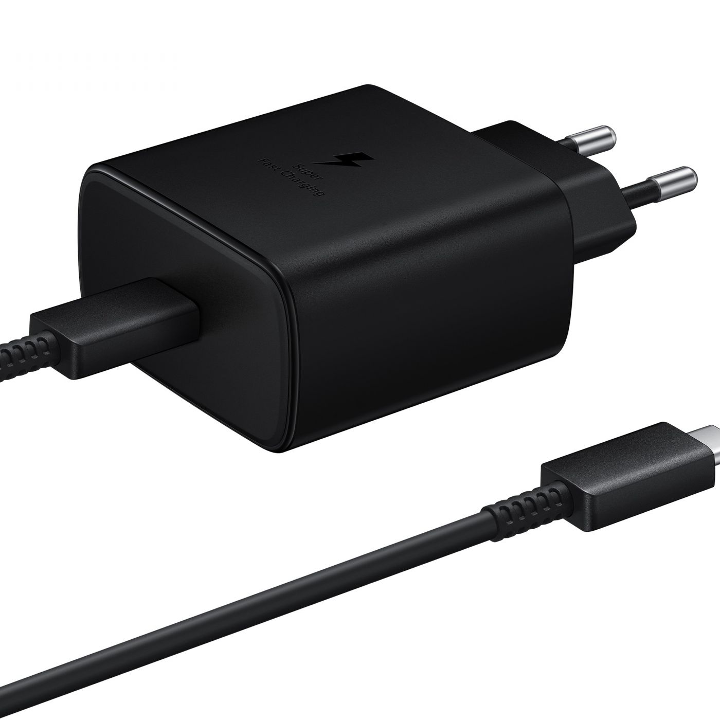 W25 מטען קיר שחור Super Fast Charger + כבל TYPE C