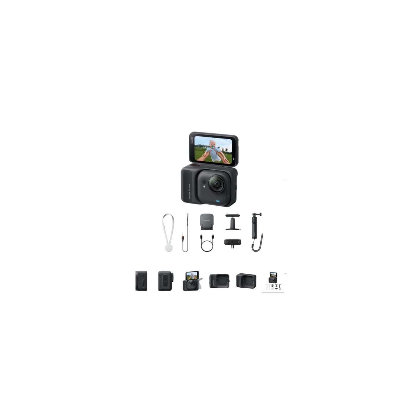 מצלמת אקסטירם זעירה Insta360 Go Ultra 4K Creator Bundle - Black